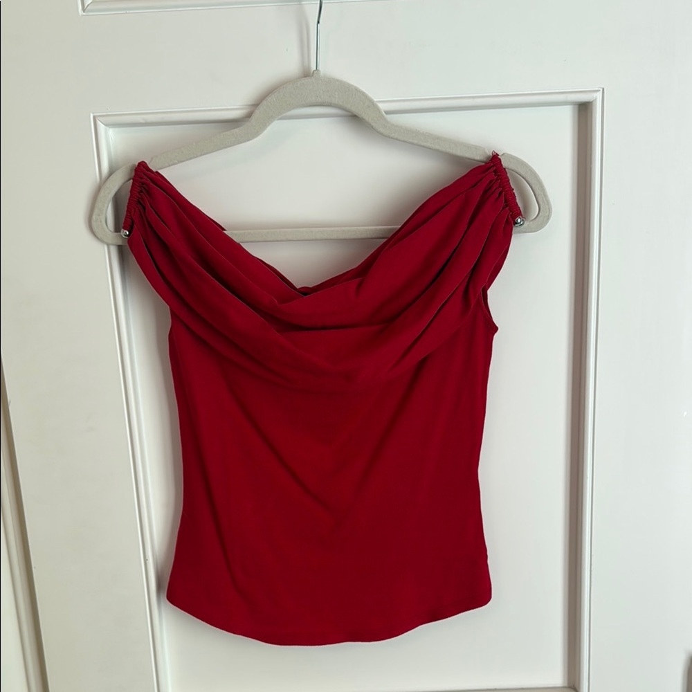 Elegant Red Off the Shoulder Top